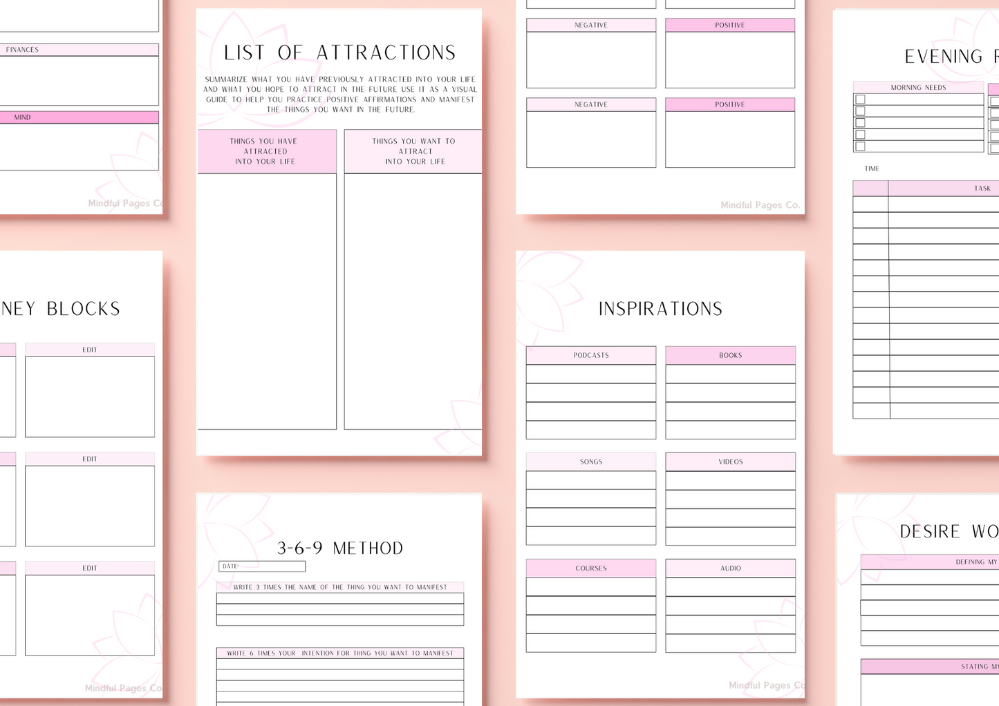 Manifestation Journal: Printable Self-Care Guide for Goal Setting and Personal Growth